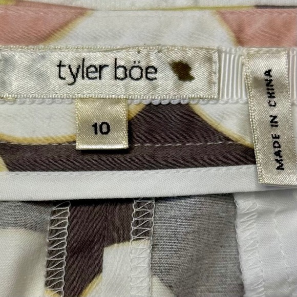 Tyler Boe Retro Floral Psychedelic Mini Skirt Pink Yellow Green Size 10 Cotton - Picture 3 of 8